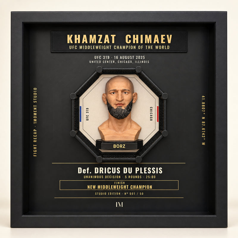 Khamzat Chimaev vs Dricus du Plessis | UFC 319 | Hand-Painted MMA Shadow Box