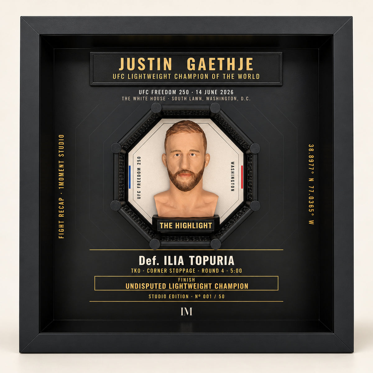 Justin Gaethje vs Ilia Topuria | UFC Freedom 250 | Hand-Painted MMA Shadow Box
