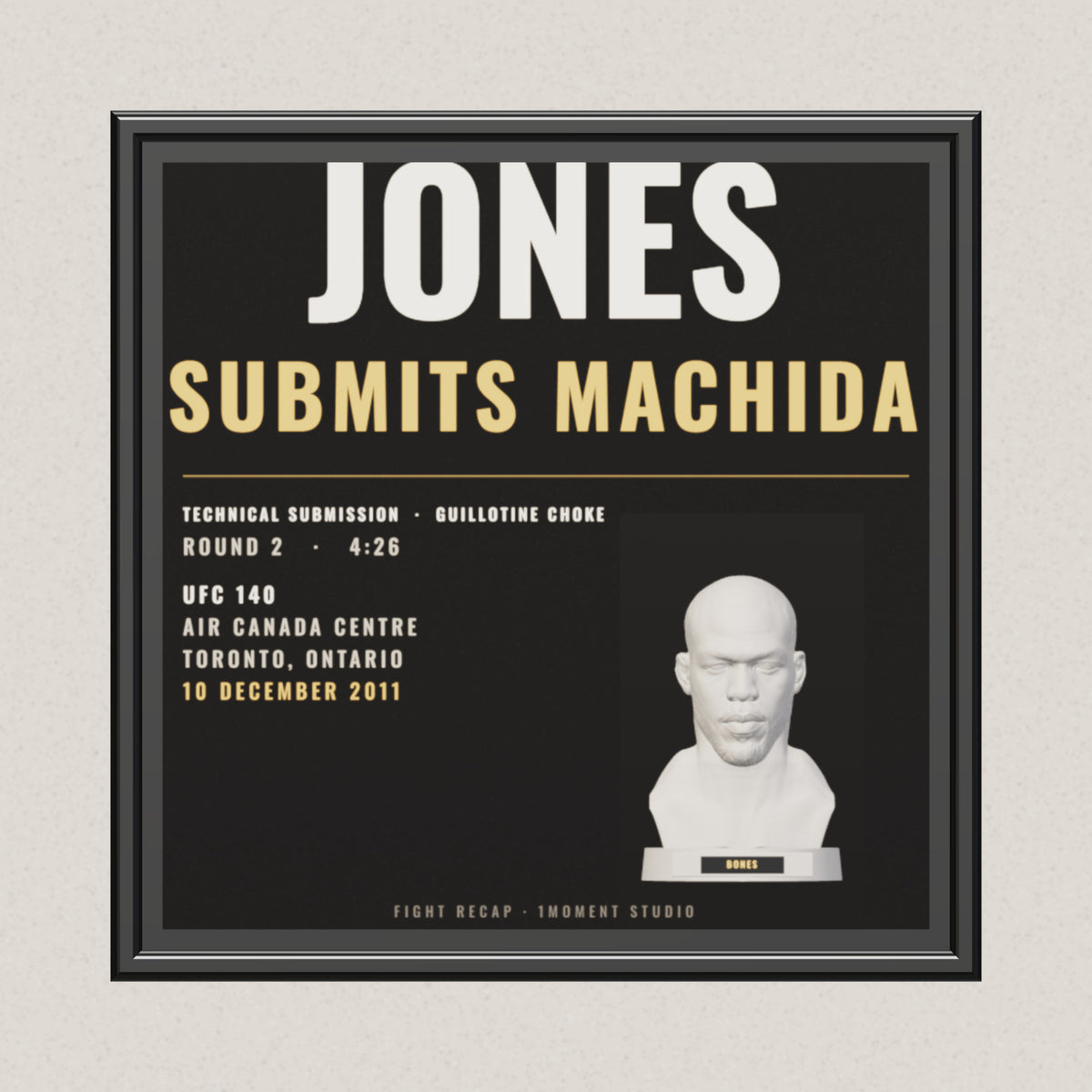 3D render of the 1Moment Studio Fight Night shadow box: Jon Jones vs Lyoto Machida, UFC 140