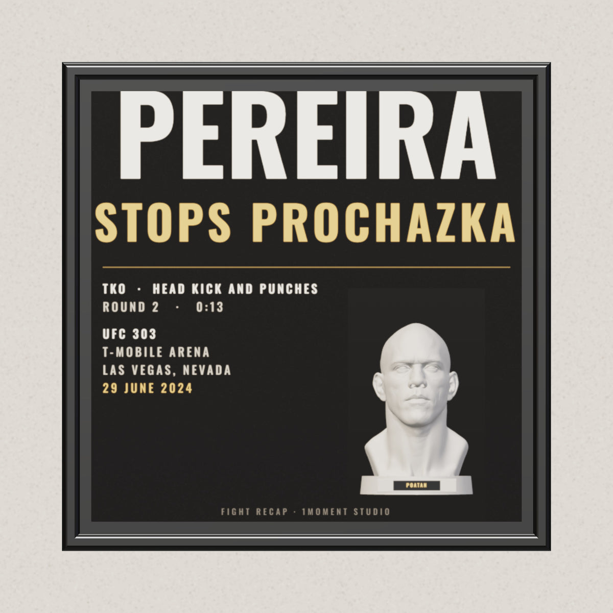 3D render of the 1Moment Studio Fight Night shadow box: Alex Pereira vs Jiri Prochazka, UFC 303