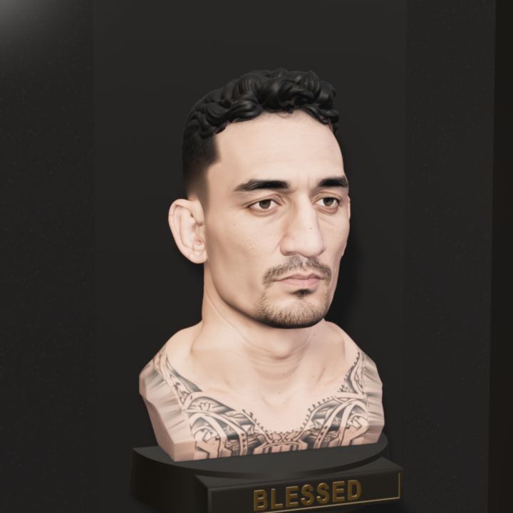 Max "Blessed" Holloway, hand-painted bust