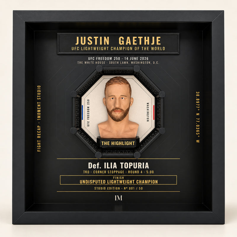 Justin Gaethje vs Ilia Topuria | UFC Freedom 250 | Hand-Painted MMA Shadow Box