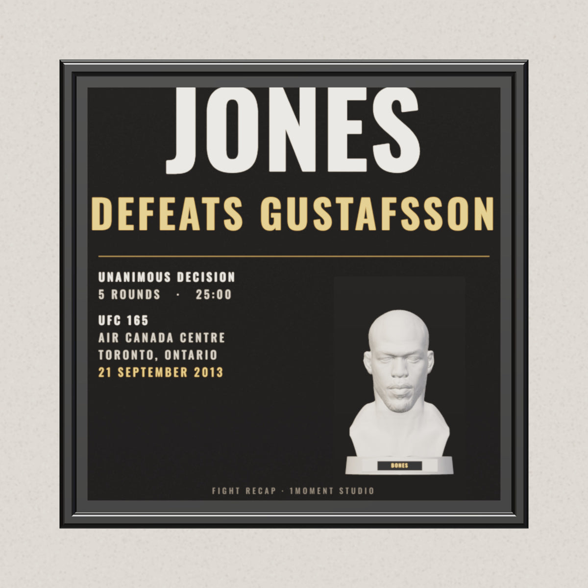 3D render of the 1Moment Studio Fight Night shadow box: Jon Jones vs Alexander Gustafsson, UFC 165