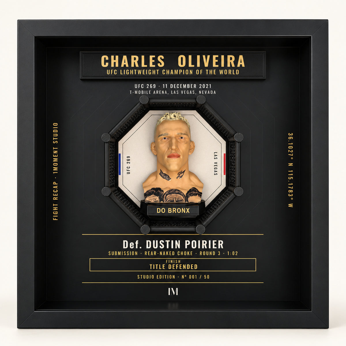 Charles Oliveira vs Dustin Poirier | UFC 269 | Hand-Painted MMA Shadow Box