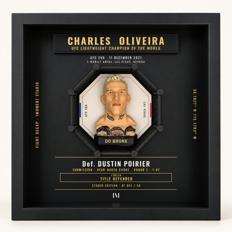 Charles Oliveira vs Dustin Poirier | UFC 269 | Hand-Painted MMA Shadow Box