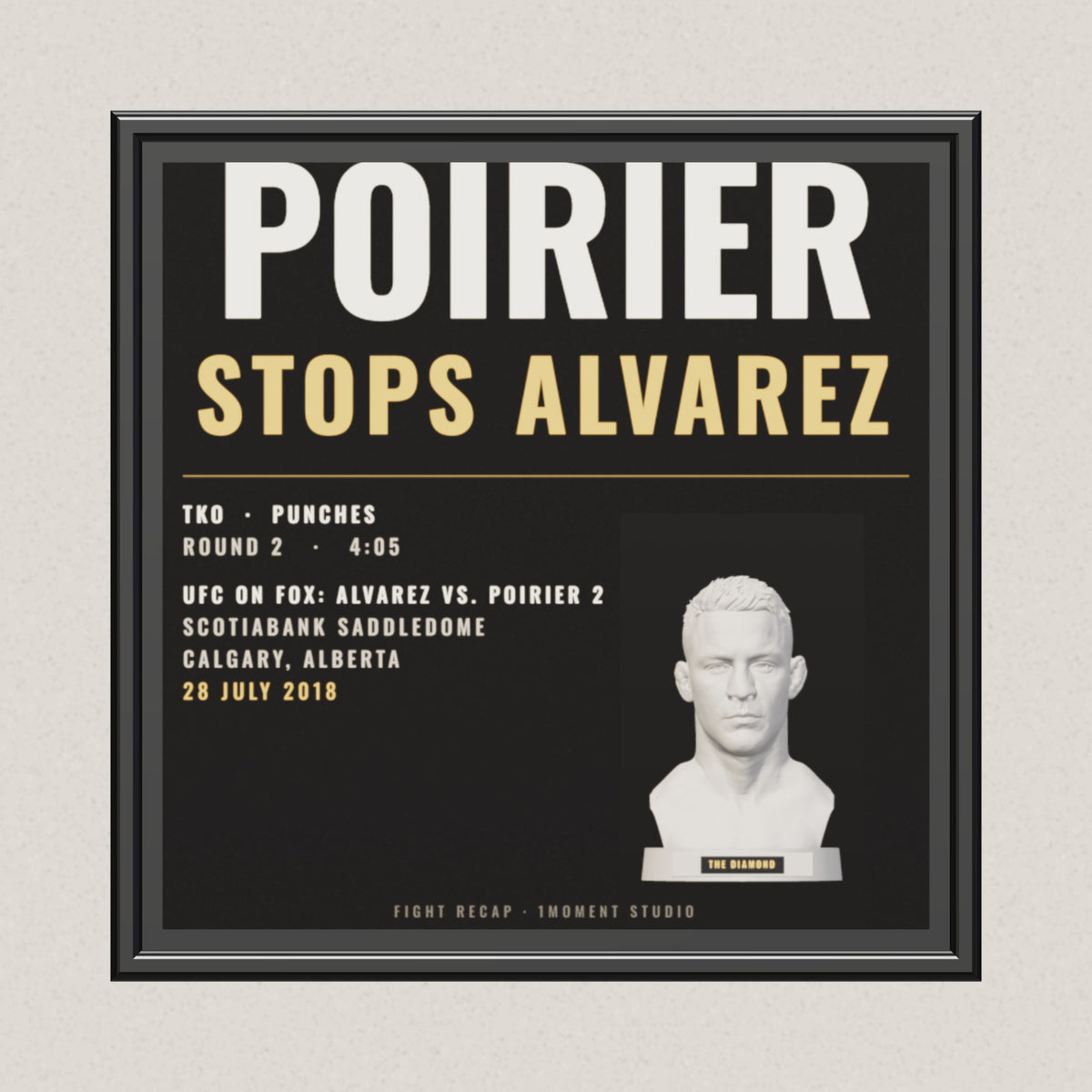 3D render of the 1Moment Studio Fight Night shadow box: Dustin Poirier vs Eddie Alvarez, UFC on FOX: Alvarez vs. Poirier 2